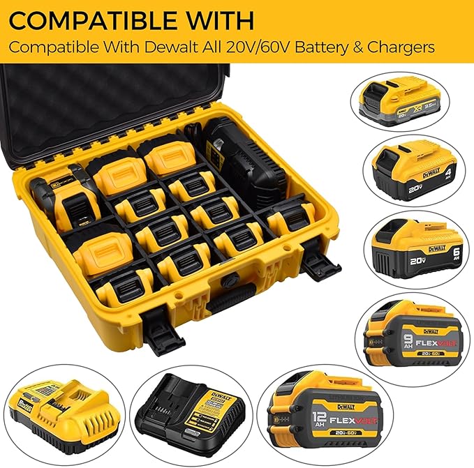 Case for Dewalt Battery – Waterproof Extra Large Hard Storage Box - Image 3