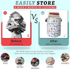 Cute Bee Floral Flowers Laundry Basket Foldable - Image 3
