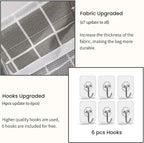 2pcs Light-Style Wall Hanging Storage Bag, Linen Fabric Door Hanging Organizer - Image 4
