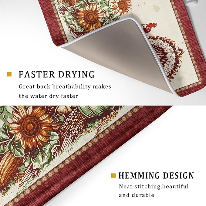 Giwawa Rustic Turkey Dish Drying Mat - Image 3