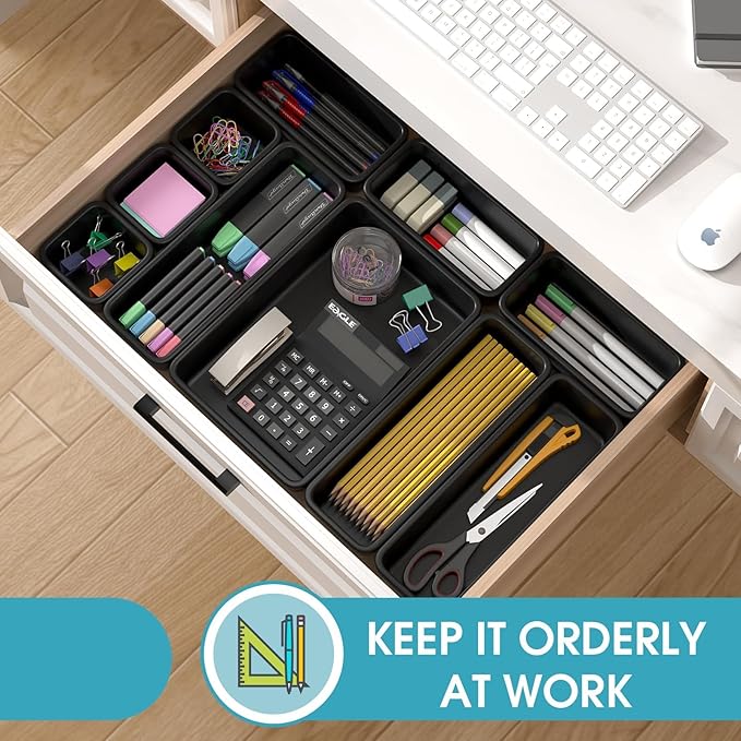 10 PCS Drawer Organizer Set, 4 Size Makeup Drawer Divider Organizer - Image 5