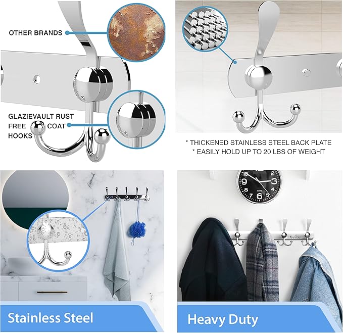 GlazieVault Coat Rack Wall Mount - Image 4