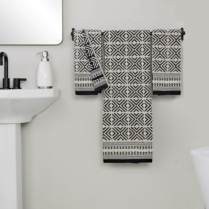 SKL Home Diamond Grid 100% Cotton Premium Bath Towel, 600 GSM, Soft & Absorbent - Image 2