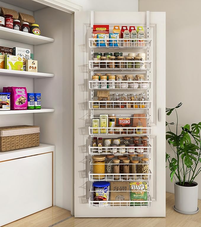 Over The Door Pantry Organizer, Wall Mount Spice Rack, Pantry Hanging Storage by Mefirt
