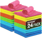 Microfiber Cleaning Cloth, 24 Pack Reusable Microfiber Towels by Unimade