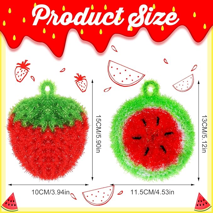 Vesici 10 Pieces Fruit Dish Scrubber Non Scratch Cleaning Sponge Double Layered - Image 2