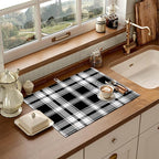 White and Black Dish Drying Mat - Image 6