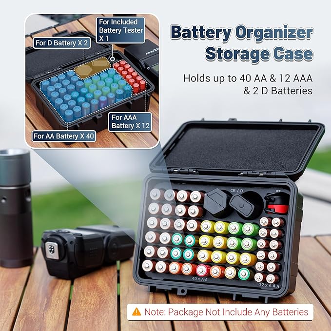 Hard Shell Battery Organizer Holder - Image 2