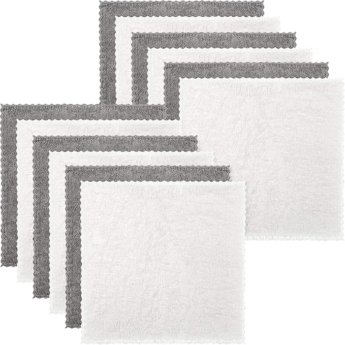 Syhood 12 Pieces Face Wash Cloth 12 x 12 in Makeup Remover Cloths Towel Coral - Image 7