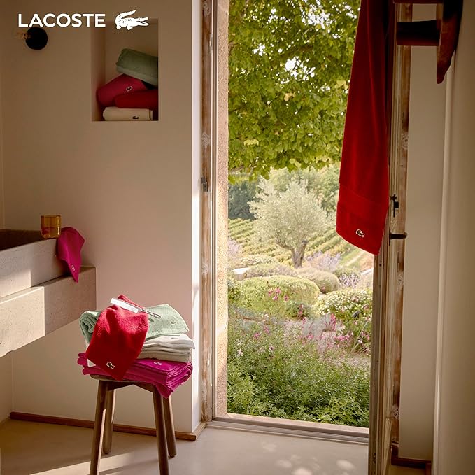Lacoste Heritage 100% Supima Cotton Bath Towel, Light Pink, Premium Super Soft - Image 8