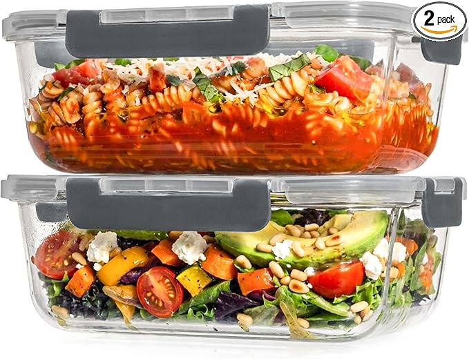 Razab 4 Pcs 1860ml / 63 Oz Large Glass Food Storage Containers by RazabHomeGoods