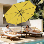 MEWAY 9ft Patio Umbrella Outdoor Table Umbrellas with Push Button Tilt and Crank, Market Umbrella 8 Sturdy Ribs for Deck, Garden, Pool and Backyard, Yellow - Image 3