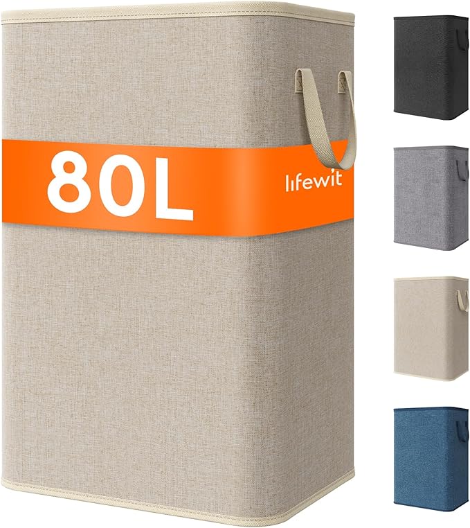Lifewit 80L Large Tall Laundry Hamper, Collapsible Laundry Basket by Lifewit