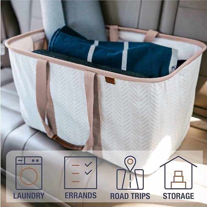 CleverMade Collapsible Laundry Tote 2-Pack – Foldable Carry-All Storage Bin - Image 6