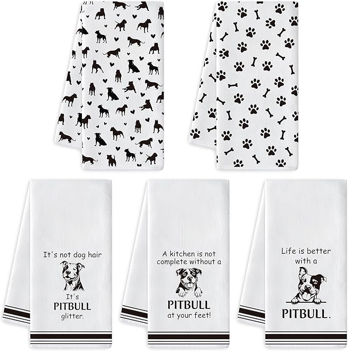 R HORSE Pitbull Kitchen Dish Towel by RHORSE