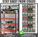 Windyun 40 Over The Door Shoe Organizer, Large Mesh Pocket Hanging Shoe Rack - Image 3