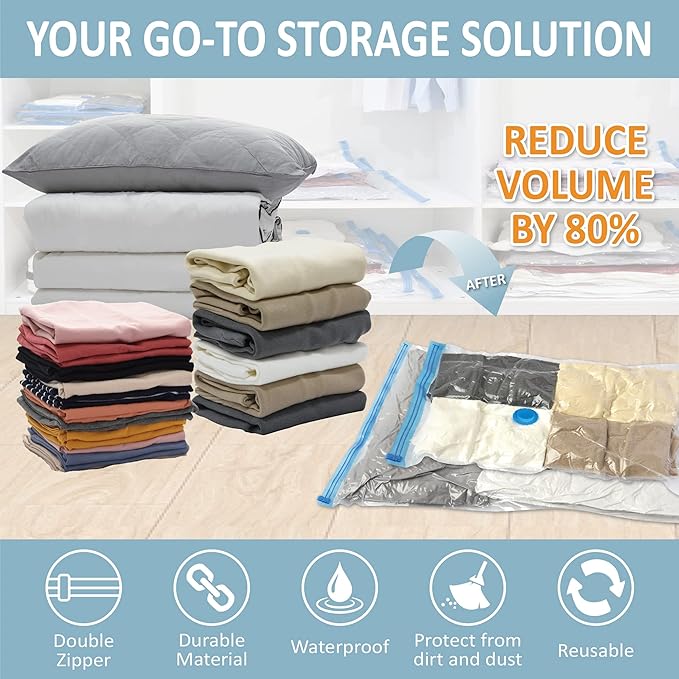 Cozy Essential Vacuum Storage Bags, Compression Space Saver Bags - Image 2