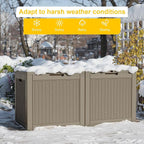 DRATO 34 Gallon Deck Boxes Resin Outdoor Storage Box UV Resistant Outside Deck Box with Lockable Lid for Patio Furniture（Grey，34 Gallon） - Image 6