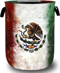 Vintage Mexican Flag Laundry Basket Oxford Cloth Foldable Mexico Laundry Hamper by Unknown