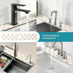 Customizable Kitchen Sink Faucet Mat: 24" Lx4 W Checkered Bathroom Counter - Image 3