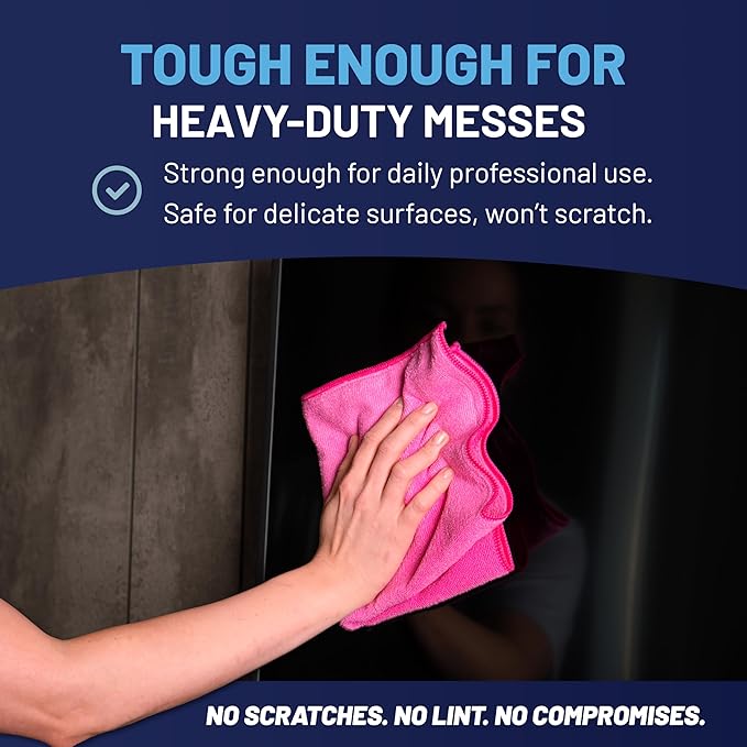 MW PRO Microfiber Cleaning Cloths Pink - Image 6