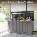 EAST OAK Outdoor Storage Box, 60 Gallon Deck Box Indoor and Outdoor Use, Waterproof Resin Storage Bin for Patio Cushions, Gardening Tools, Lockable, UV Resistant, Grey - Image 7