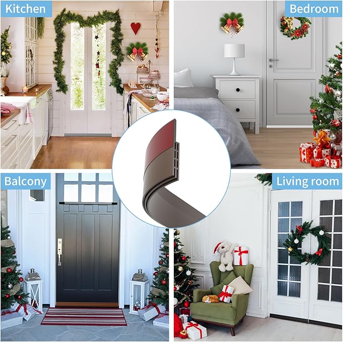 Hojoy 2 Pack Under Door Draft Stopper, Adjustable Door Sweep Anti-Collision - Image 3