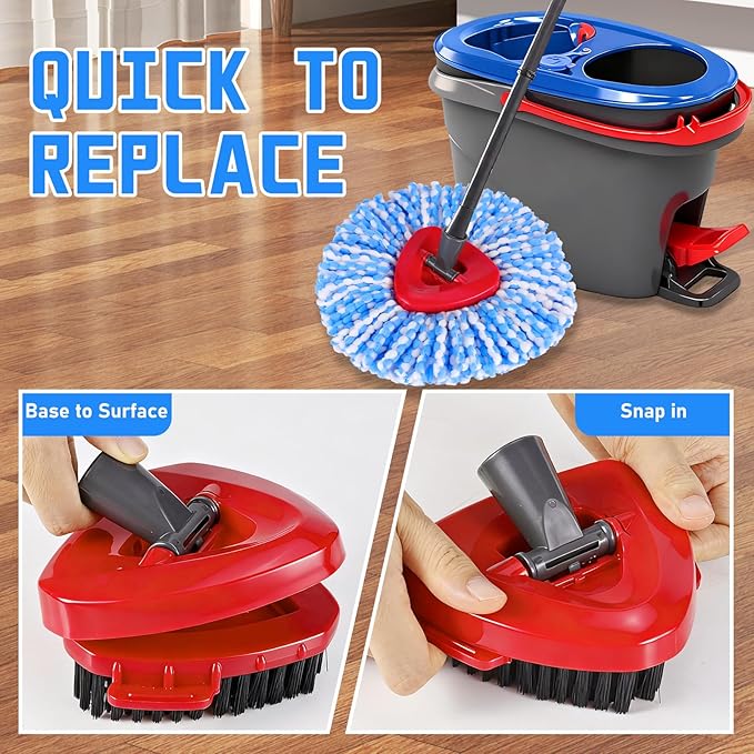 7 Pack Spin Mop Head for O-Ceda RinseClean 2 Tank System, 4 Triangle Microfiber - Image 6