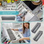 Maitys 12 Pcs Clear Drawer Organizer 9 x 3 x 2 Inches Plastic Rectangle Trays - Image 3