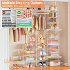 6 Tier Raised-Height Hanging Closet Organizer, Stackable Sweater Organizer - Image 4