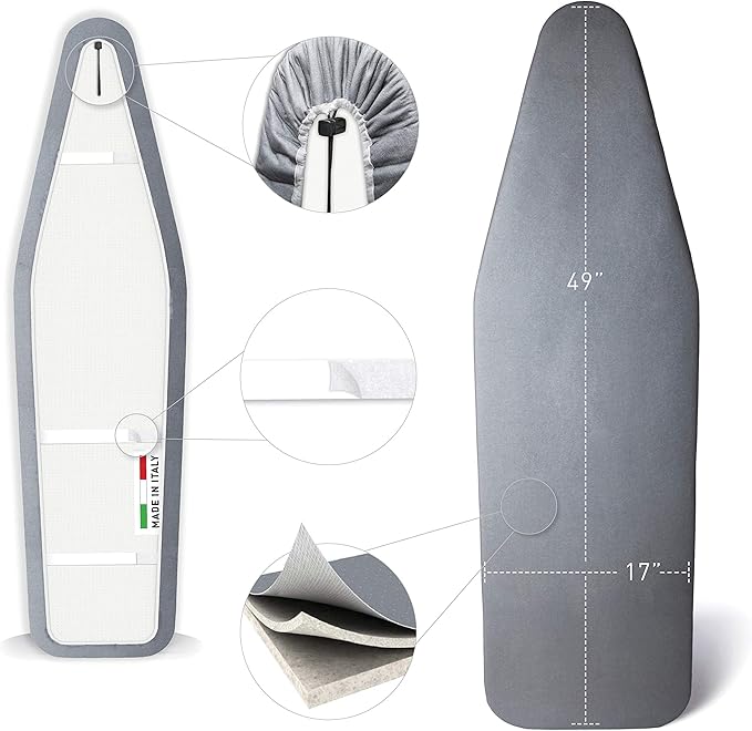 TIVIT Ironing Board Cover 17 x 49 – Made in Italy, Alumitek PRO Heat-Reflective - Image 3