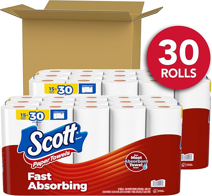 Scott Paper Towels, Choose-A-Sheet, 30 Double Rolls = 60 Regular Rolls - Image 2