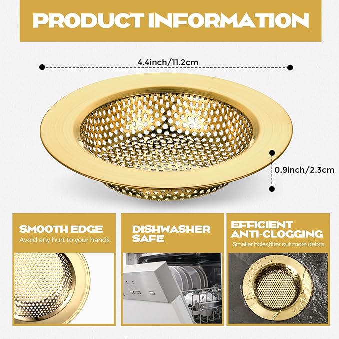 Retisee 2 Pcs Sink Strainer Stainless Steel Kitchen Sink Drain Strainer Basket - Image 2