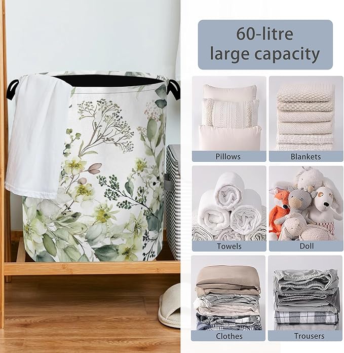 Flowers Plants HerbsLaundry Hamper, Dirty Clothes Laundry Basket - Image 6