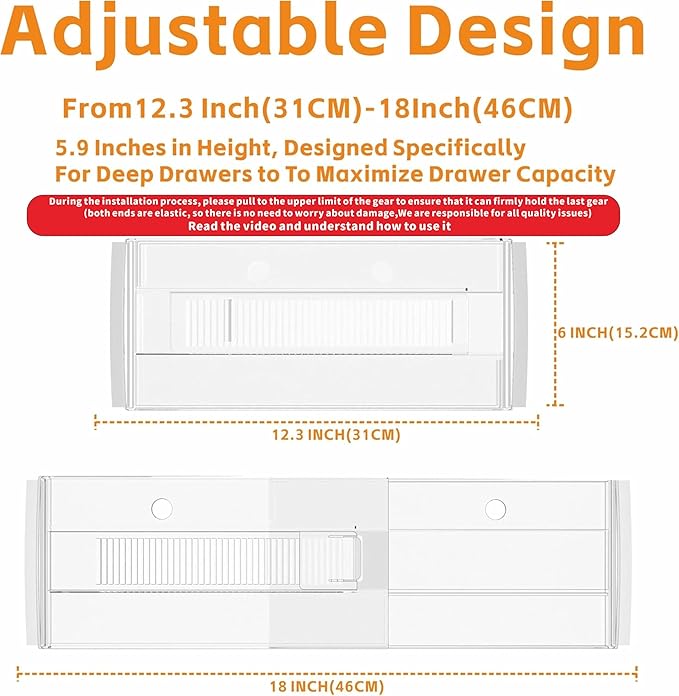 Yieach 8 Pack 6 Inch Tall Acrylic Drawer Divider - Image 3