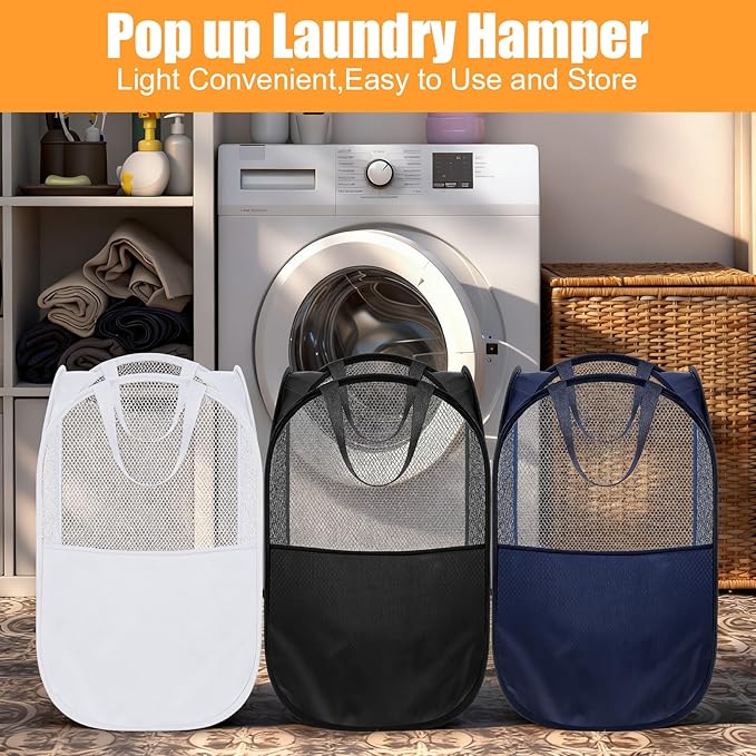 9Pcs Mesh Hamper Pop up Hampers - Image 5