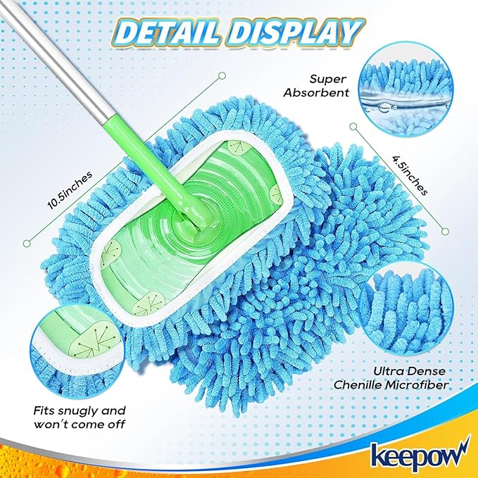 KEEPOW Reusable Microfiber Mop Pads Compatible - Image 4