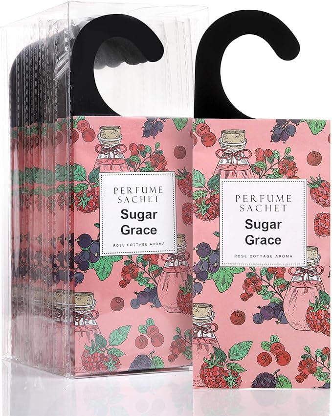 ROSE COTTAGE Large 12 Packs Sugar Grace Hanging Closet Deodorizer Air Freshener by ROSECOTTAGE