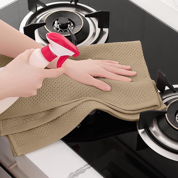 Homaxy 100% Cotton Waffle Weave Kitchen Dish Towels, Ultra Soft Absorbent Quick - Image 5