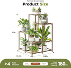 Bamworld Corner Plant Stand Indoor Outdoor Plant Shelf Small Plant Table for Multiple Plants Wooden Plant Holder for Garden Patio Lawn Window Plants Gift,Brown - Image 4