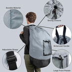 Laundry Bag Backpack with Shoulder Straps and Mesh Pocket Laundry Backpack - Image 3