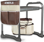 Aimerla Foldable Garden Kneeler Seat Heavy Duty [Upgraded Widened Thick Kneeling Pad] Garden Stool with Large Garden Tool Bags with Pockets - Portable Garden Bench Gardening Gifts for Parents by Aimerla