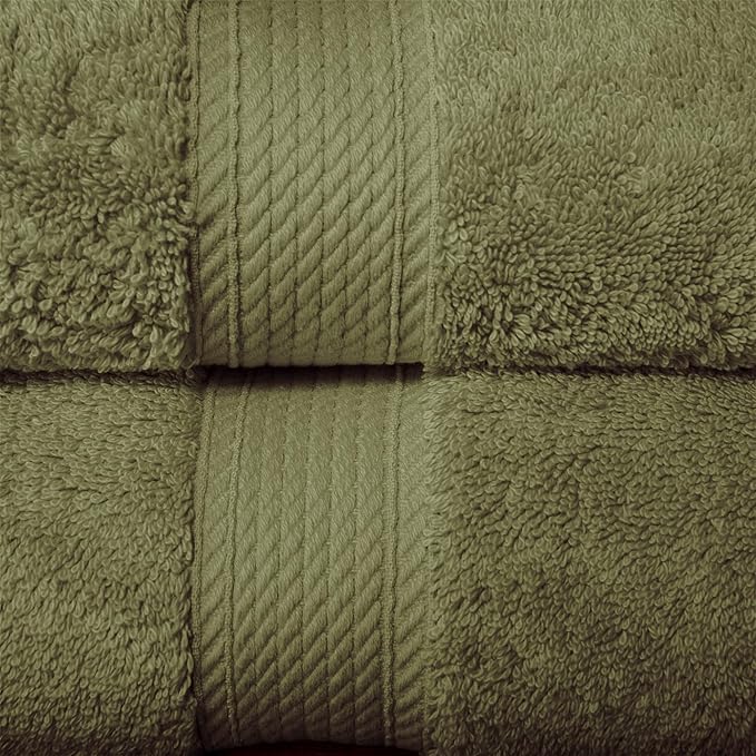 Superior Egyptian Cotton Solid Towel Set, Washcloths 13” x 13”, Hand Towels 20” - Image 5