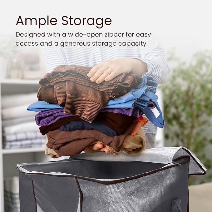 Reli. 60L Clothes Storage Bags Foldable Closet Organizers & Closet Storage - Image 4