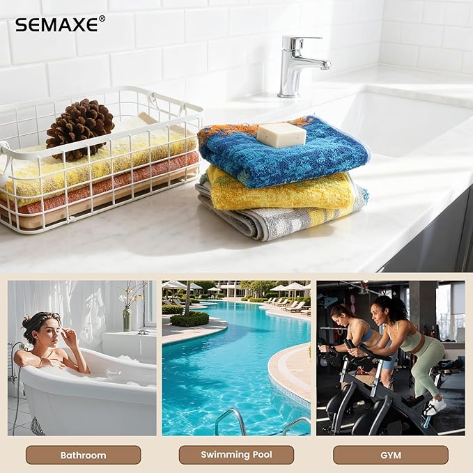 SEMAXE 12 Pack Hand Towels for Bathroom, 100% Cotton Towels - Image 6