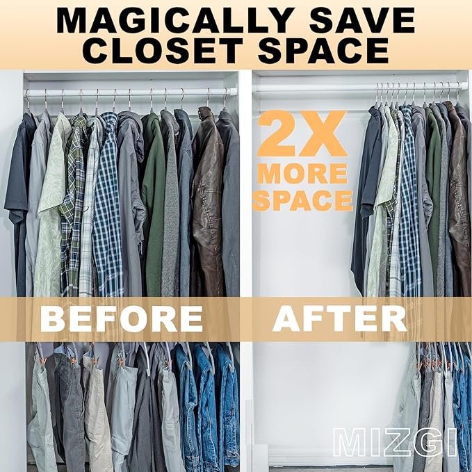 MIZGI Premium Clear Hangers Heavyduty-Acrylic No Shoulder Bump Suit Hangers - Image 5