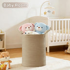 Tall Laundry Basket with Handles, 58L Portable Dirty Clothes Hamper, Boho - Image 4