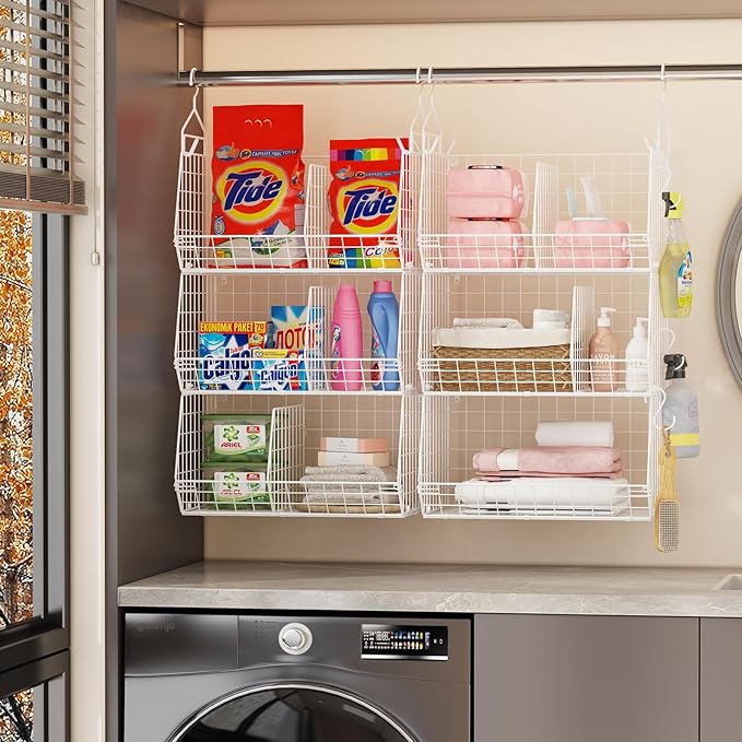7 Tier Hanging Closet Organizer and Storage, Foldable Wire Closet Shelving - Image 6