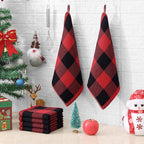 Homaxy 100% Cotton Waffle Weave Check Plaid Dish Cloths, 12 x 12 Inches - Image 4