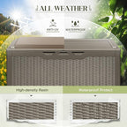 Greesum 100 Gallon Resin Deck Box Large Outdoor Storage with Cushions for Patio Furniture, Garden Tools, Pool Supplies, Weatherproof and UV Resistant, Lockable, Coffee - Image 6